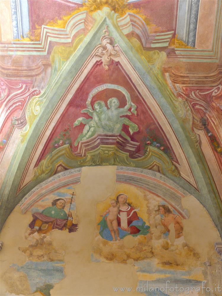 Milan (Italy) - Detail of the frescos inside the Sanctuary of Our Lady of Graces at Ortica